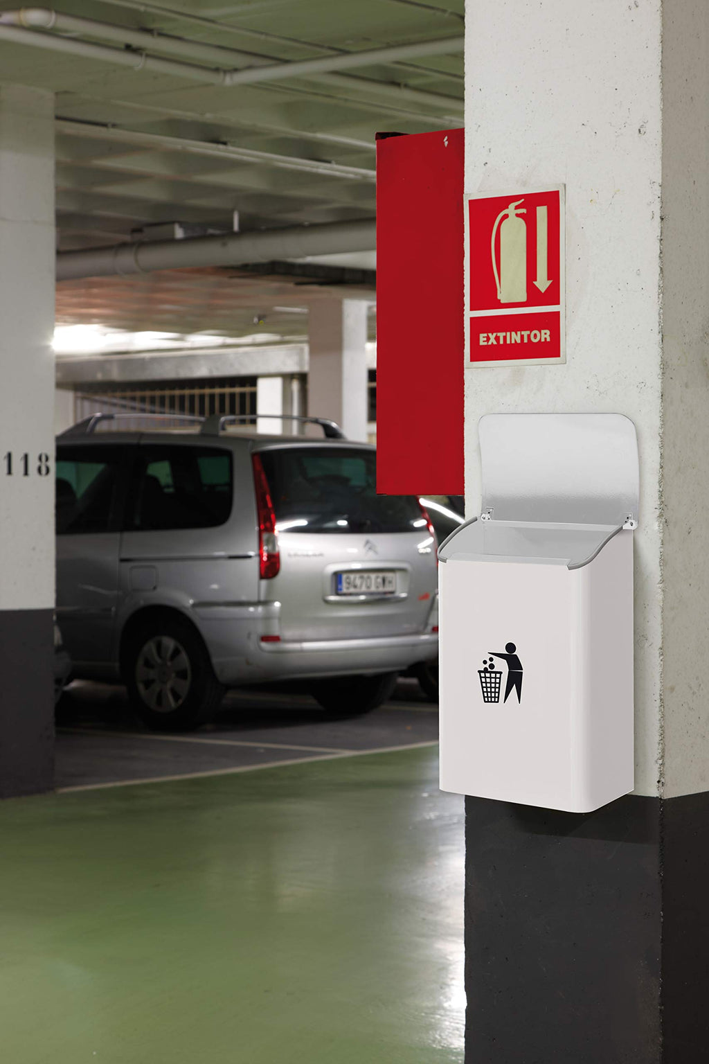 Arregui M283312 E-6101 Wall-Mounted Bin, Colour: White - image 3