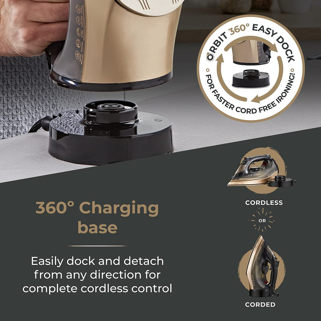 Tower Ceraglide 360 Cordless Steam Iron | 2800W Ceramic Soleplate
