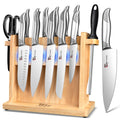 Jolof Store 14-Piece Japanese Stainless Steel Knife Set with Magnetic Block