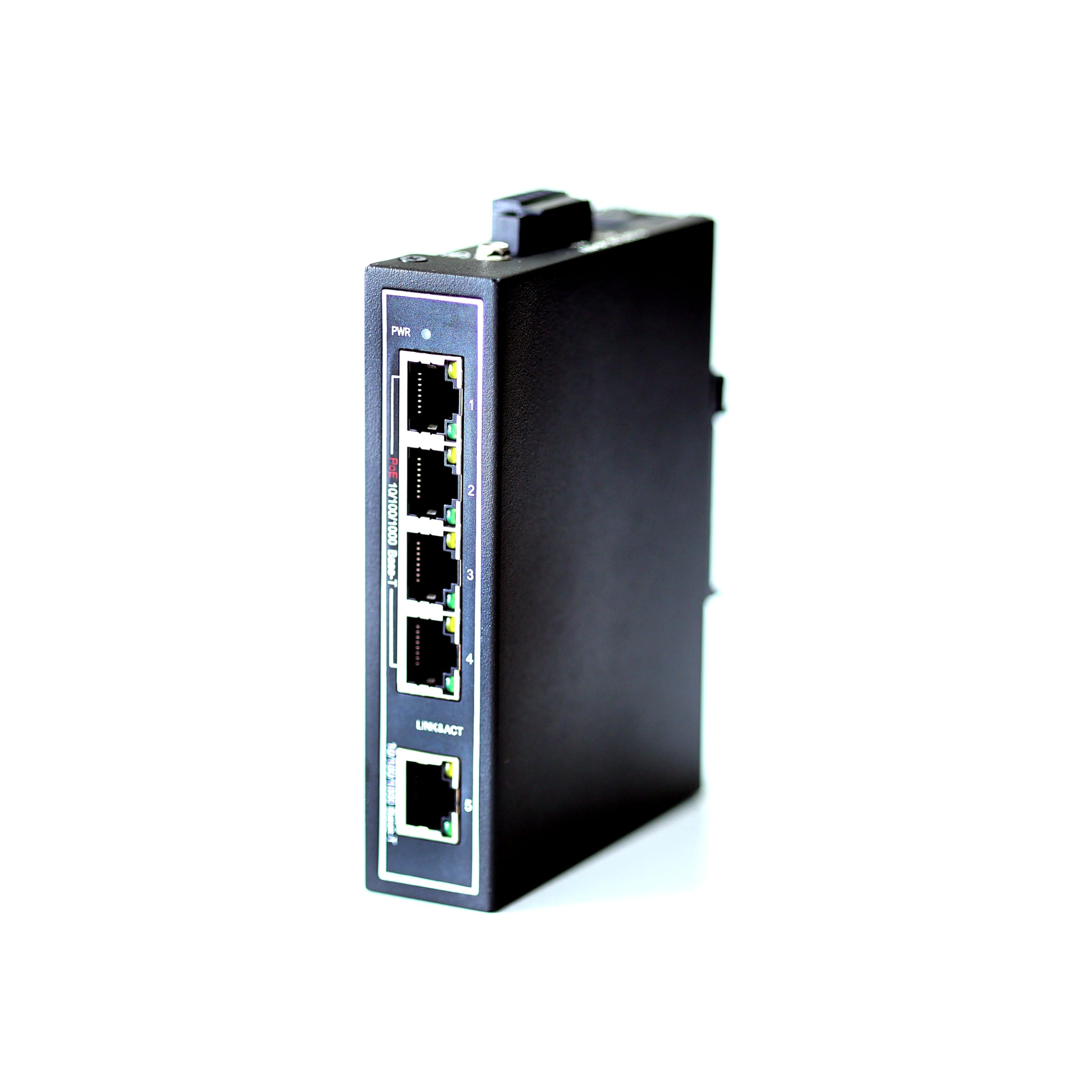 WIWAV 5-Port Gigabit PoE Industrial Ethernet Switch - Unmanaged Fanless