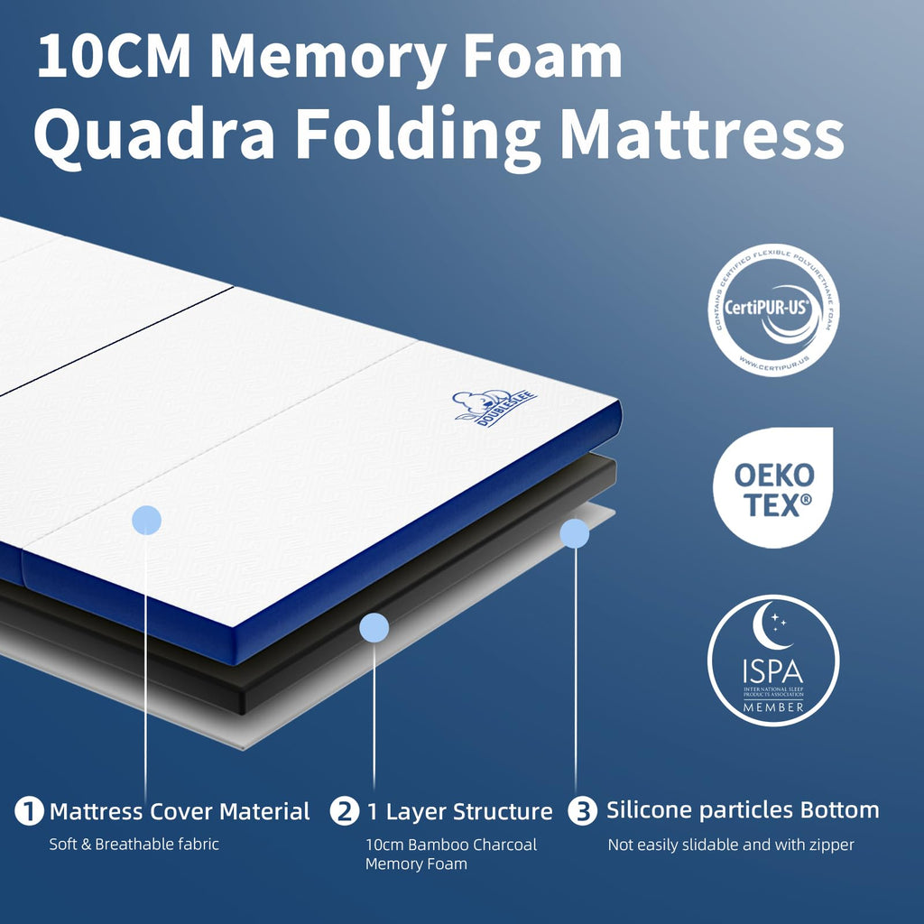 Doubleslee Folding Mattress Single Size, 4-Fold, 90x190x10cm - image 3