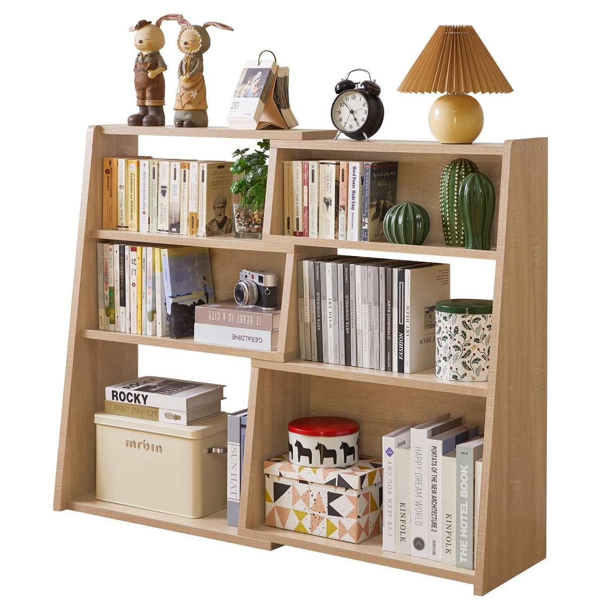 Aibiju Wooden Extendable Shelf Bookcase, 3-Tier Storage Organizer Bookshelf，Standing Shelf, Cube Shelf, for Living Room, Home Office, Dinning Room - image 1