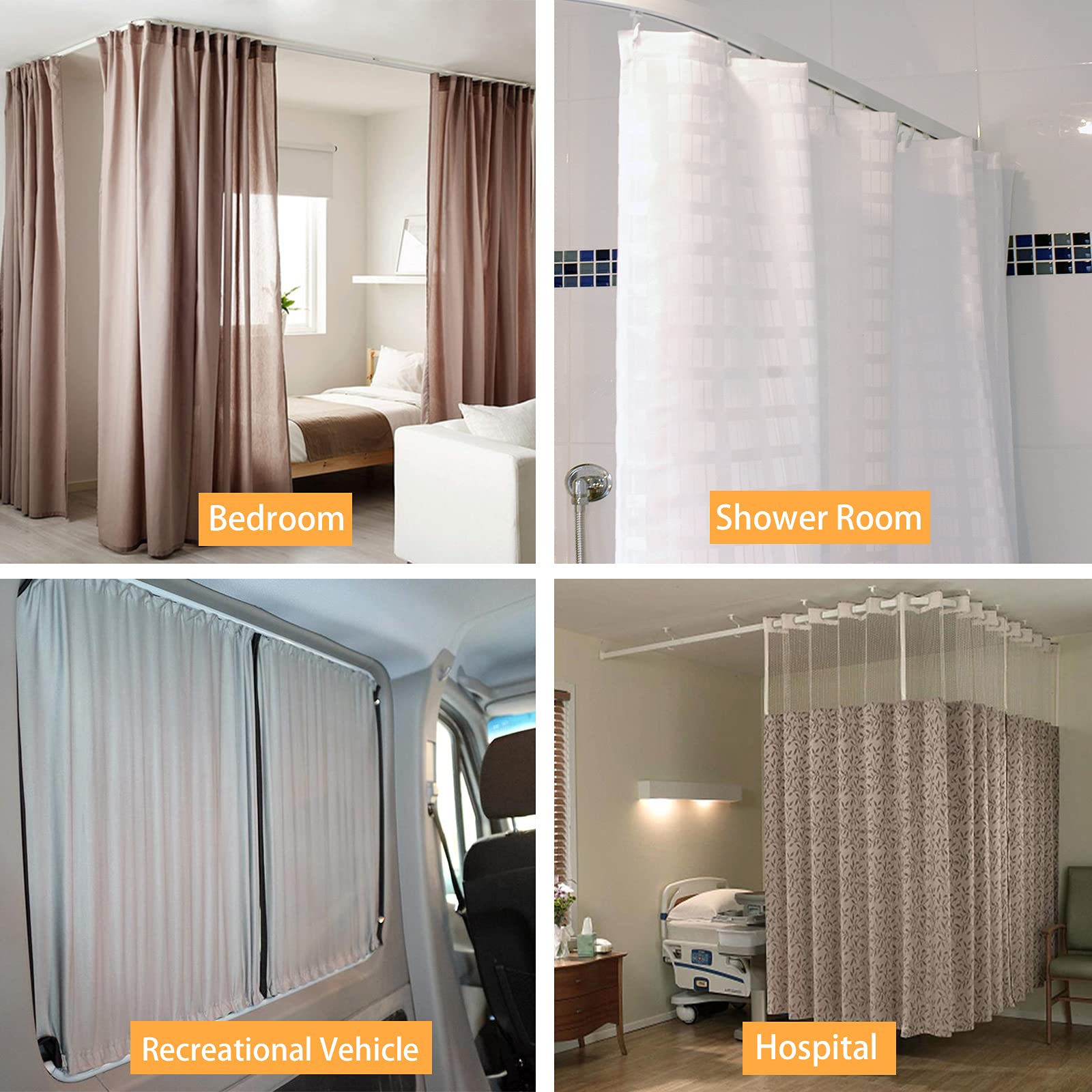 Jolof Store 7m Flexible Ceiling Curtain Track - Bendable Room Divider Rail