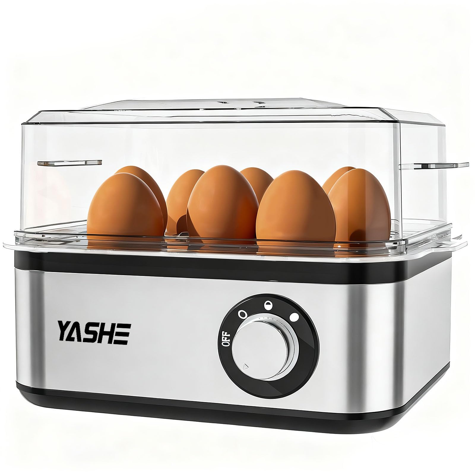 YASHE Rapid Egg Cooker – 8 Egg Capacity Stainless Steel Boiler