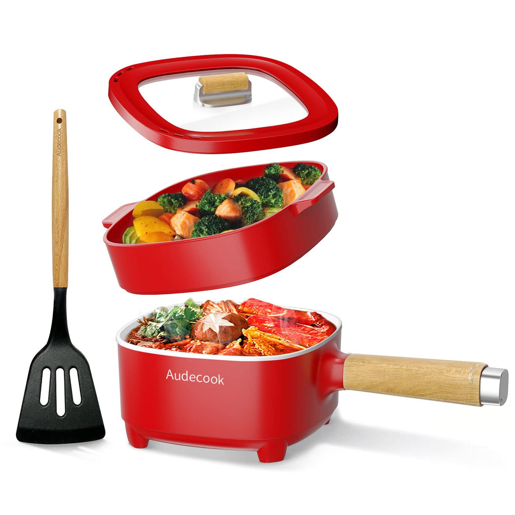 Audecook 2L Electric Hot Pot | Non-Stick Ceramic Portable Multicooker