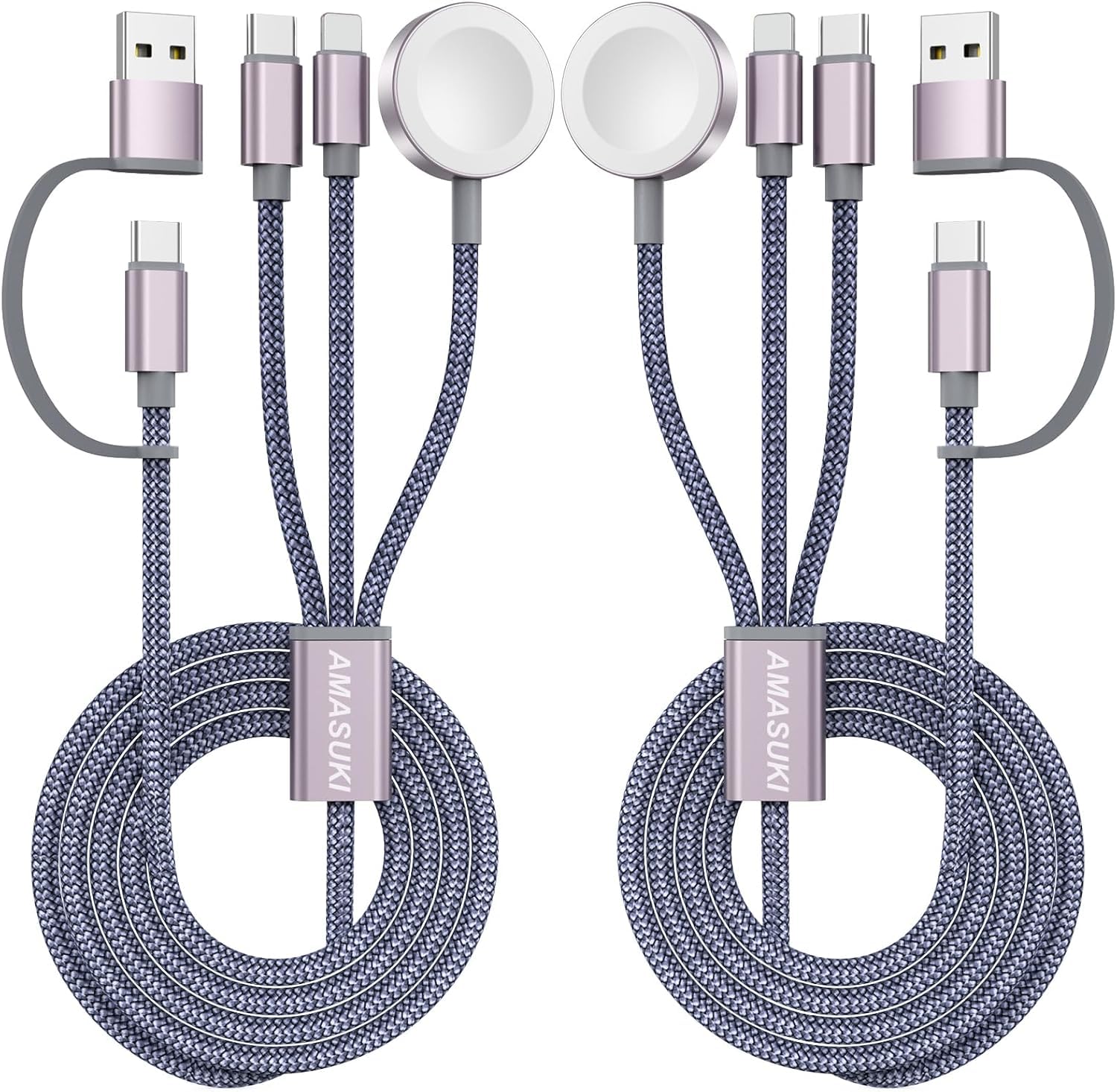 3-in-2 USB C Multi Charger Cable for Apple Watch & iPhone