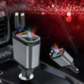 4-in-1 Retractable Car Charger – 66W Fast USB-C with Starry Light