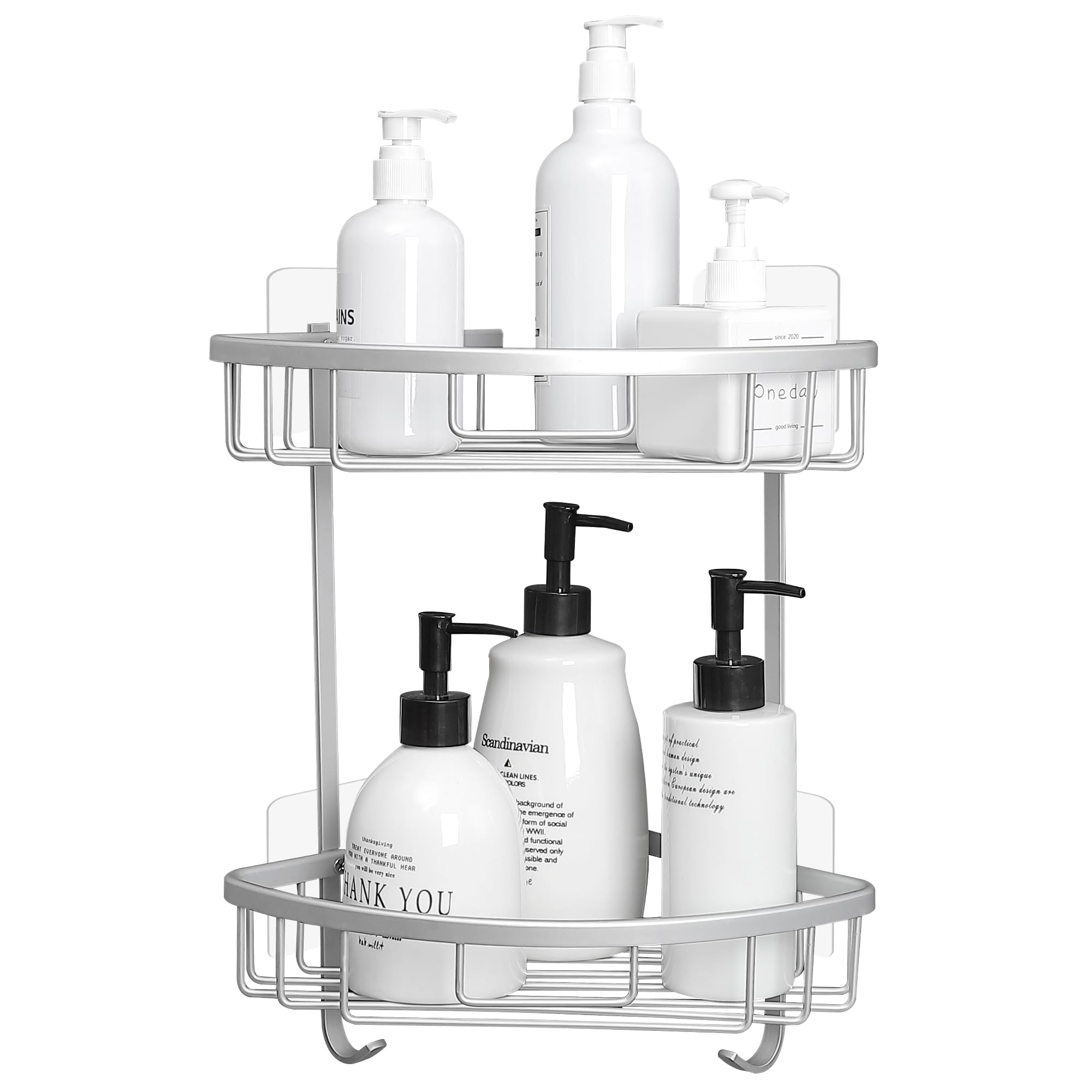 GRICOL Corner Shower Shelf | 2-Tier No-Drill Rustproof Aluminium Caddy