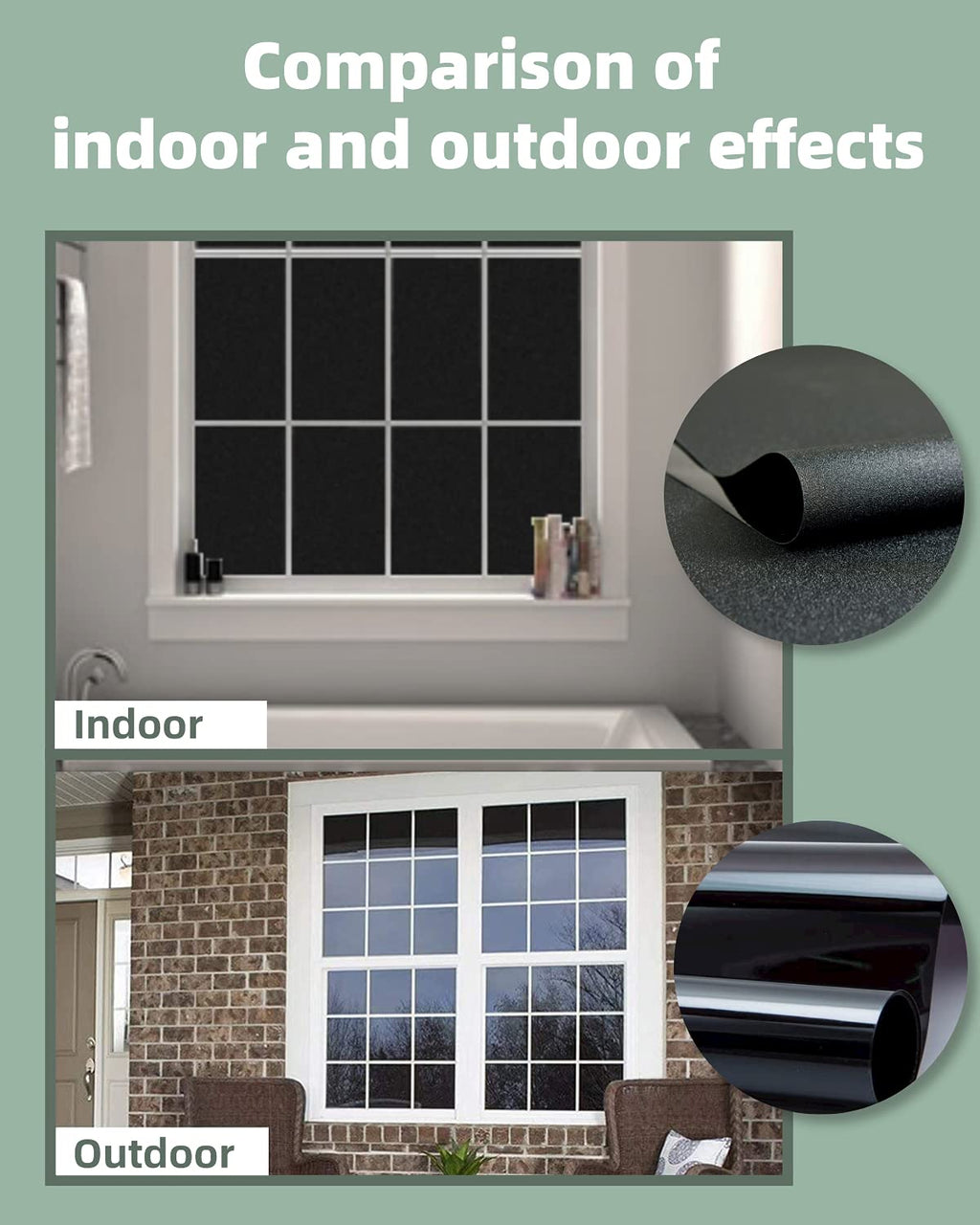 LOLIFEVE Blackout Window Film | 100% Light Blocking Privacy Glass Tint