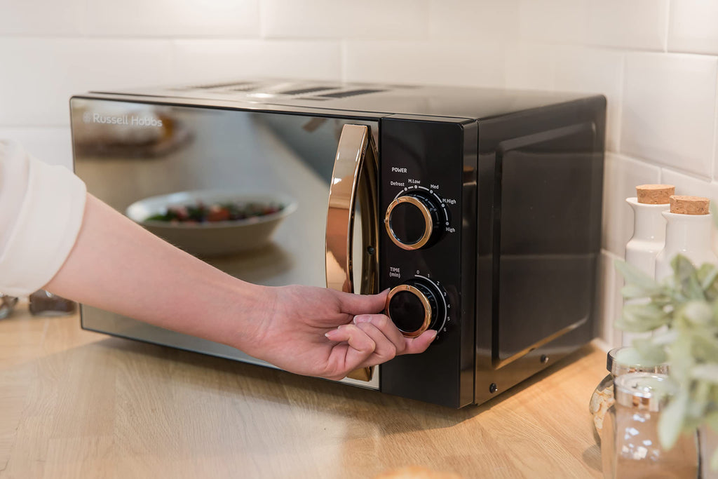Russell Hobbs RHM1727RG 17L 700W Solo Microwave – Rose Gold & Mirror