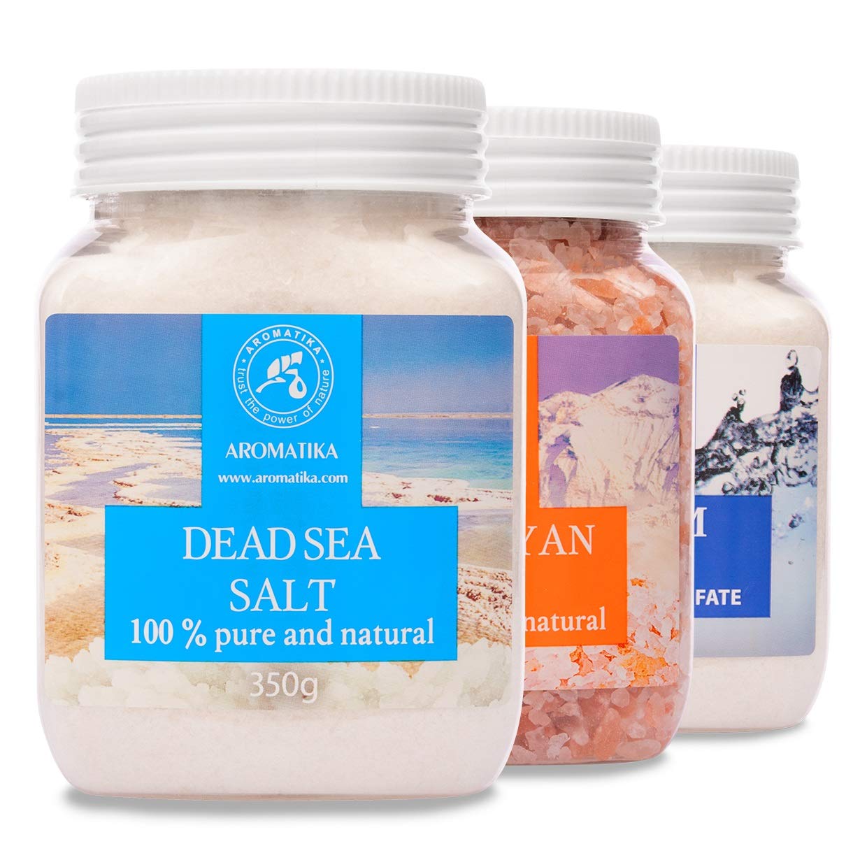 Jolof Store Bath Salts Set | Epsom, Himalayan & Dead Sea Salt - 3 Pack