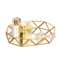 Feyarl Gold Mirrored Glass Vanity Tray | Ornate Perfume & Jewelry Organizer