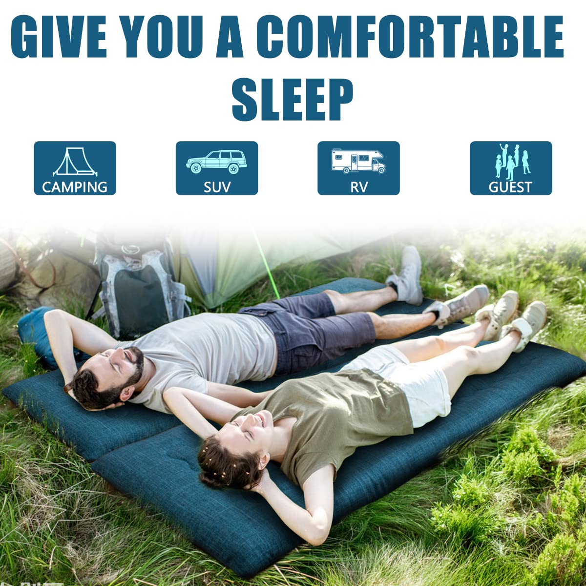 MAXYOYO Portable Foldable Futon Mattress | High-Density Foam Floor Pad