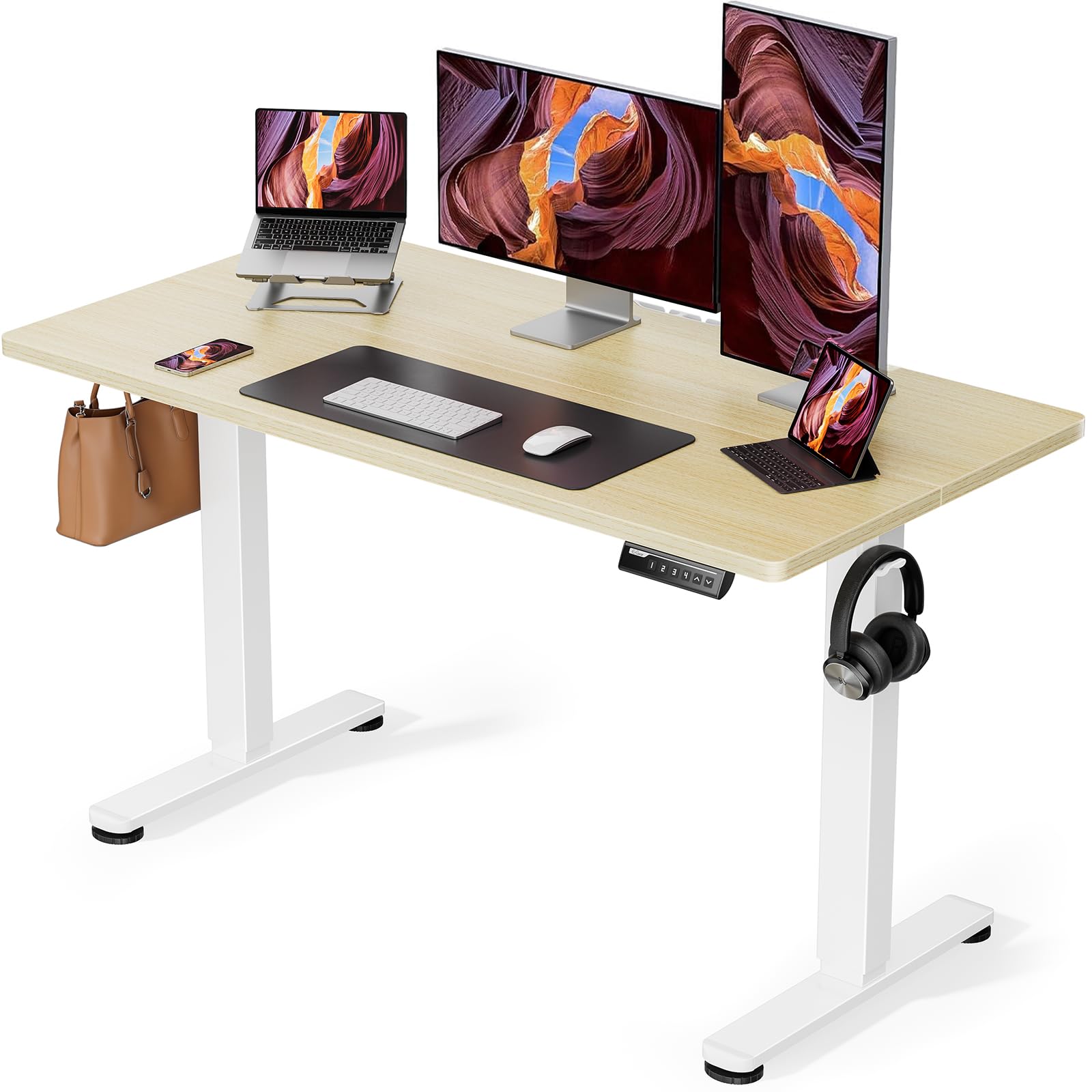 ErGear Electric Standing Desk – 120x60cm Height Adjustable Sit Stand Desk