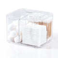 YOHOM Clear Cotton Bud Holder and Pad Dispenser – 4 Compartment Box