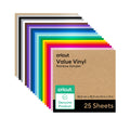Cricut Permanent Value Vinyl Variety Pack | 25 Sheets | 12" x 12"