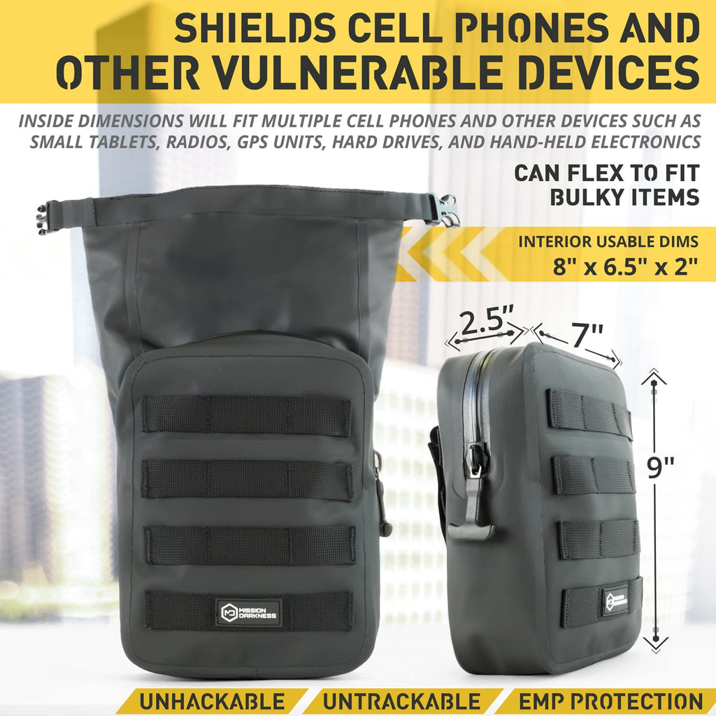 Mission Darkness Dry Shield MOLLE Faraday Pouch – Waterproof Signal Blocker