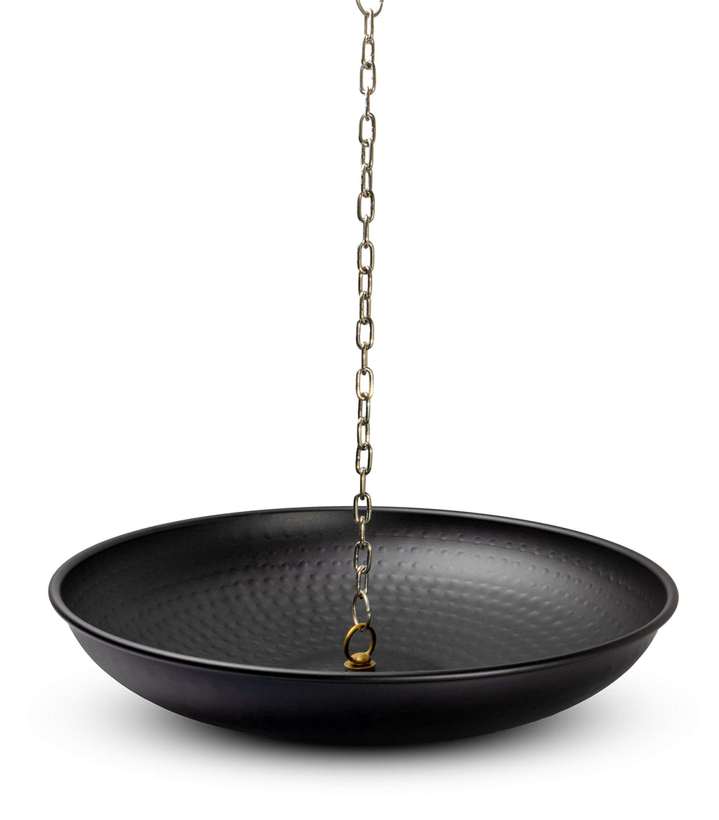 Monarch Rain Chains 15" Hand Hammered Anchoring Basin | Matte Black