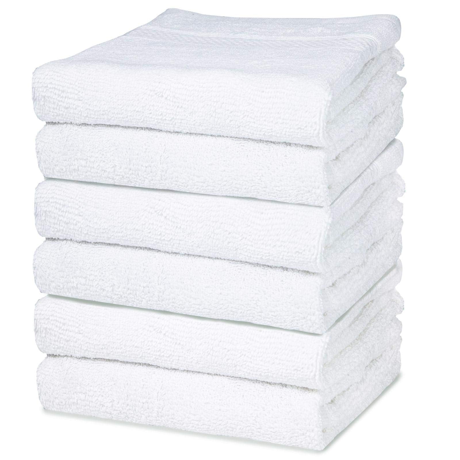 IBIMZA Egyptian Cotton Hand Towels – Set of 6 Soft Absorbent White