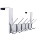 WEBI Over The Door Hook Rack – 6 Hook Towel and Coat Hanger, Silver