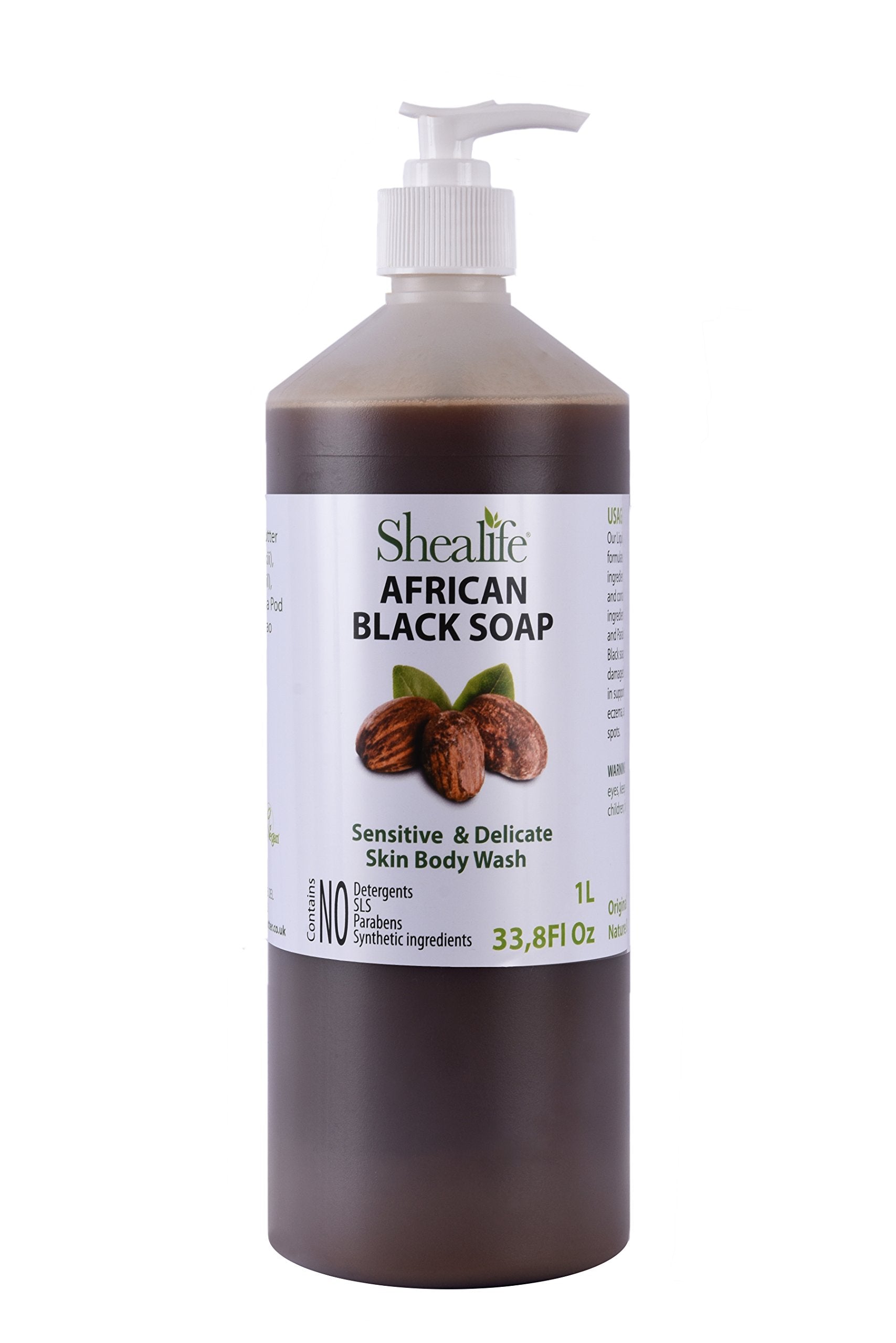 Jolof Store African Black Soap Liquid – Natural Shea Butter & Coconut Oil – 1L