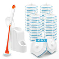 JEHONN Disposable Toilet Bowl Cleaner Wand Set with 40 Refills – Orange