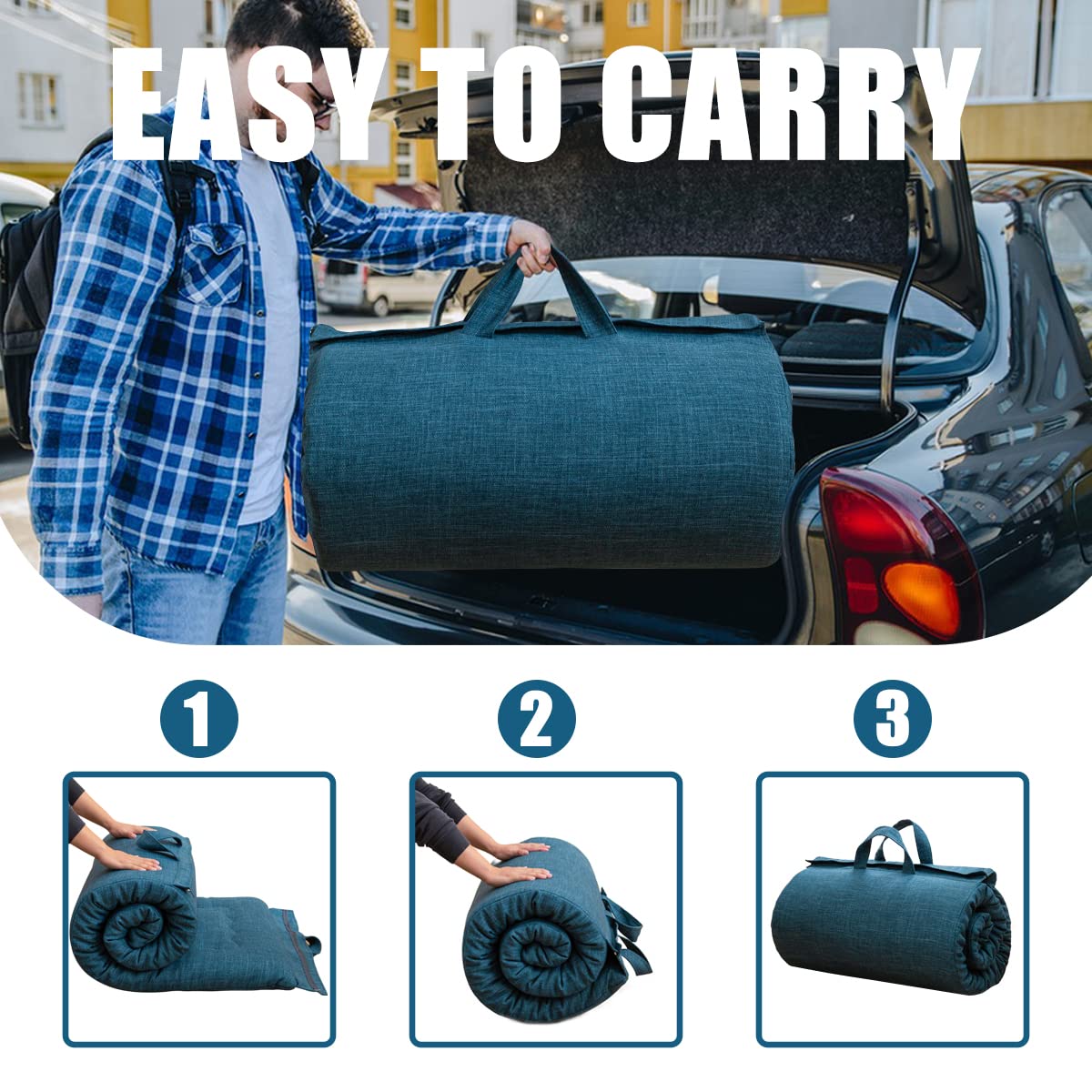 MAXYOYO Portable Foldable Futon Mattress | High-Density Foam Floor Pad