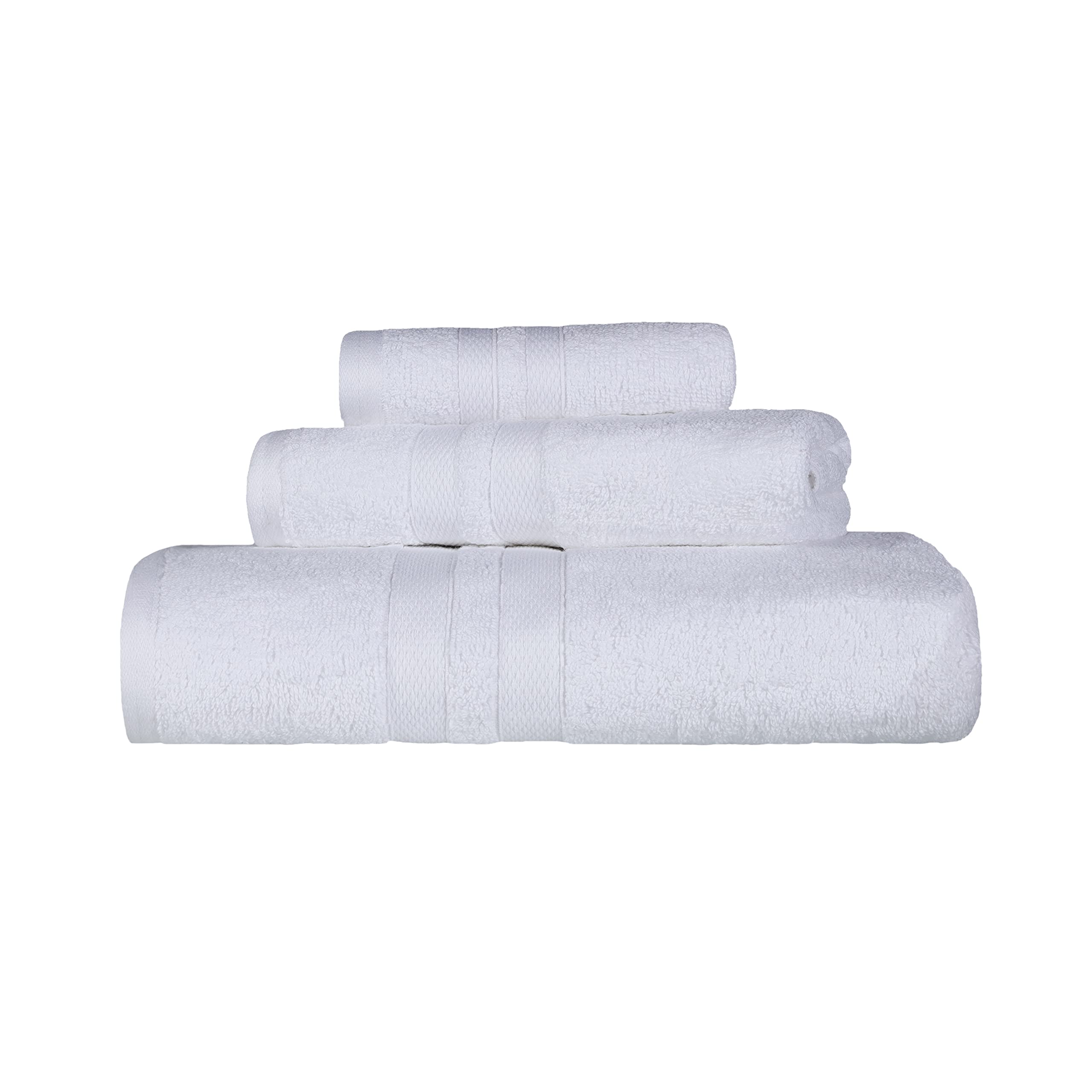 Jolof Store 6-Piece Cotton Bathroom Towel Set - White Spa Quality
