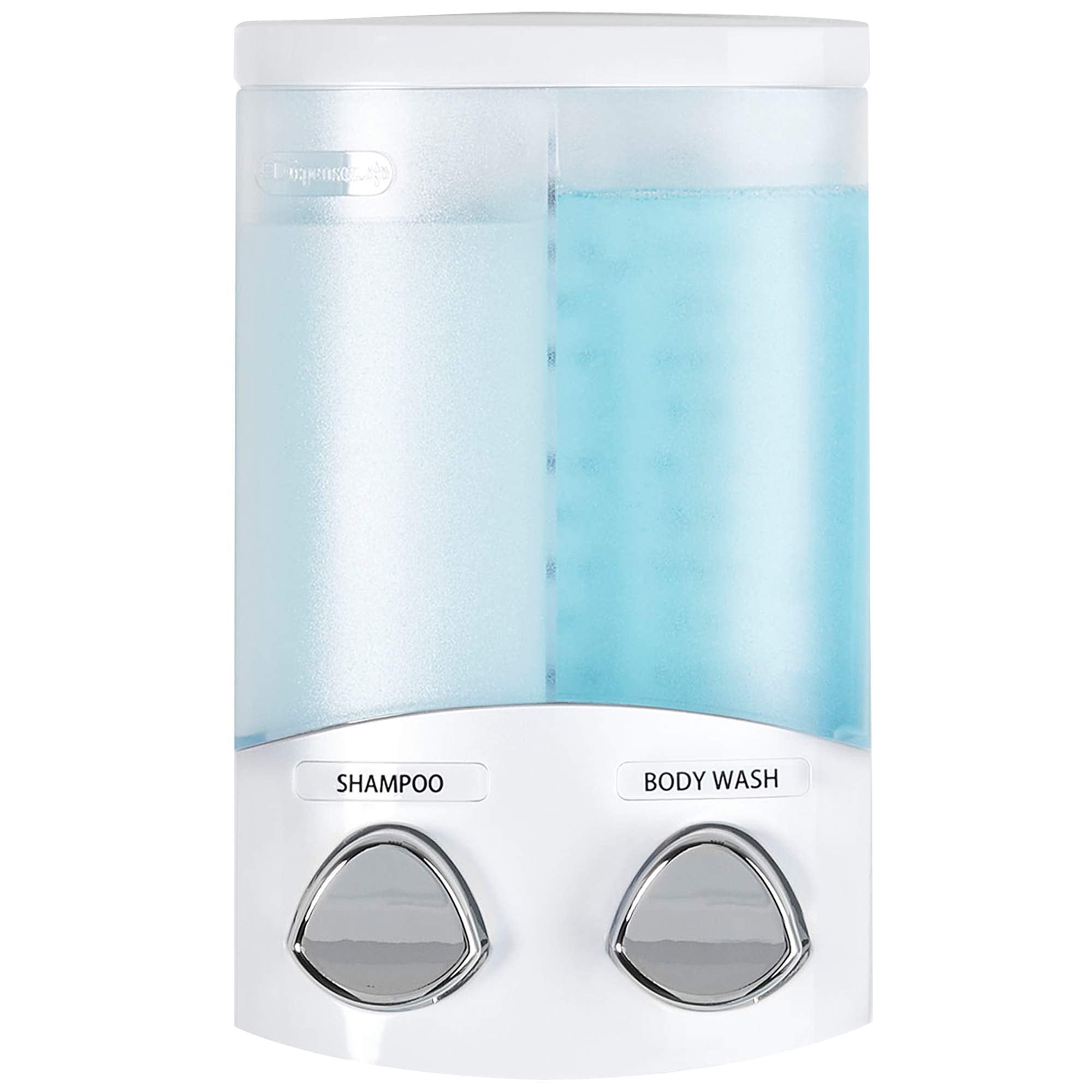 Better Living Euro 2-Chamber Soap and Shower Dispenser – White Silicone