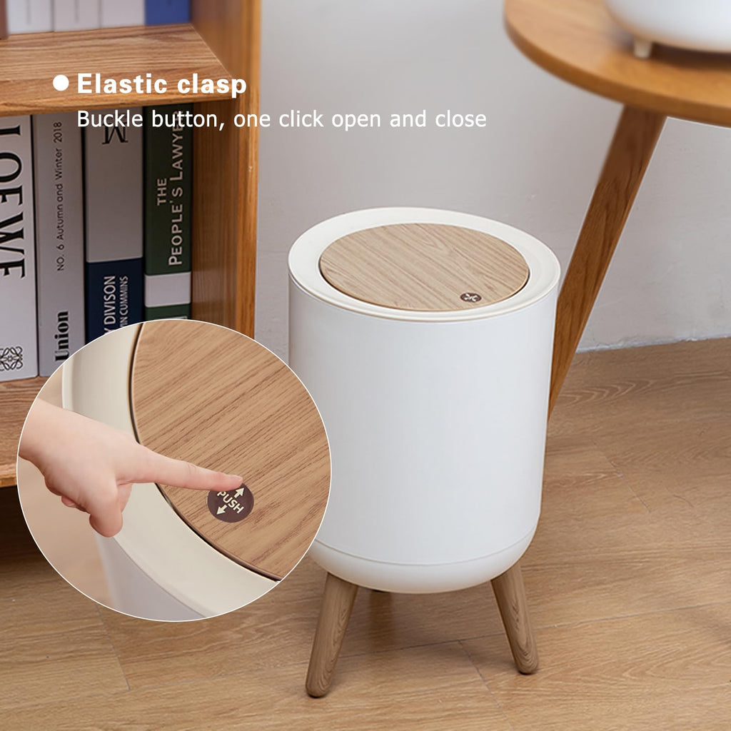 U2PICK 9L Mini Trash Bin with Lid | Modern Dog-Proof Plastic Waste Bin