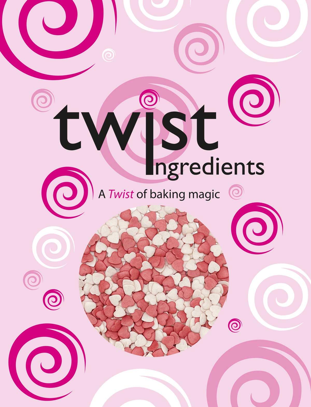 Twist Ingredients Edible Sugar Heart Sprinkles – 800g Shimmer Cake Topper