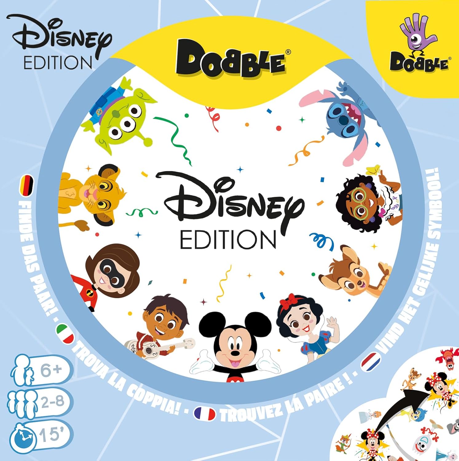 Dobble Disney & Pixar Card Game by Snaps – 90 Cards Family Board Game