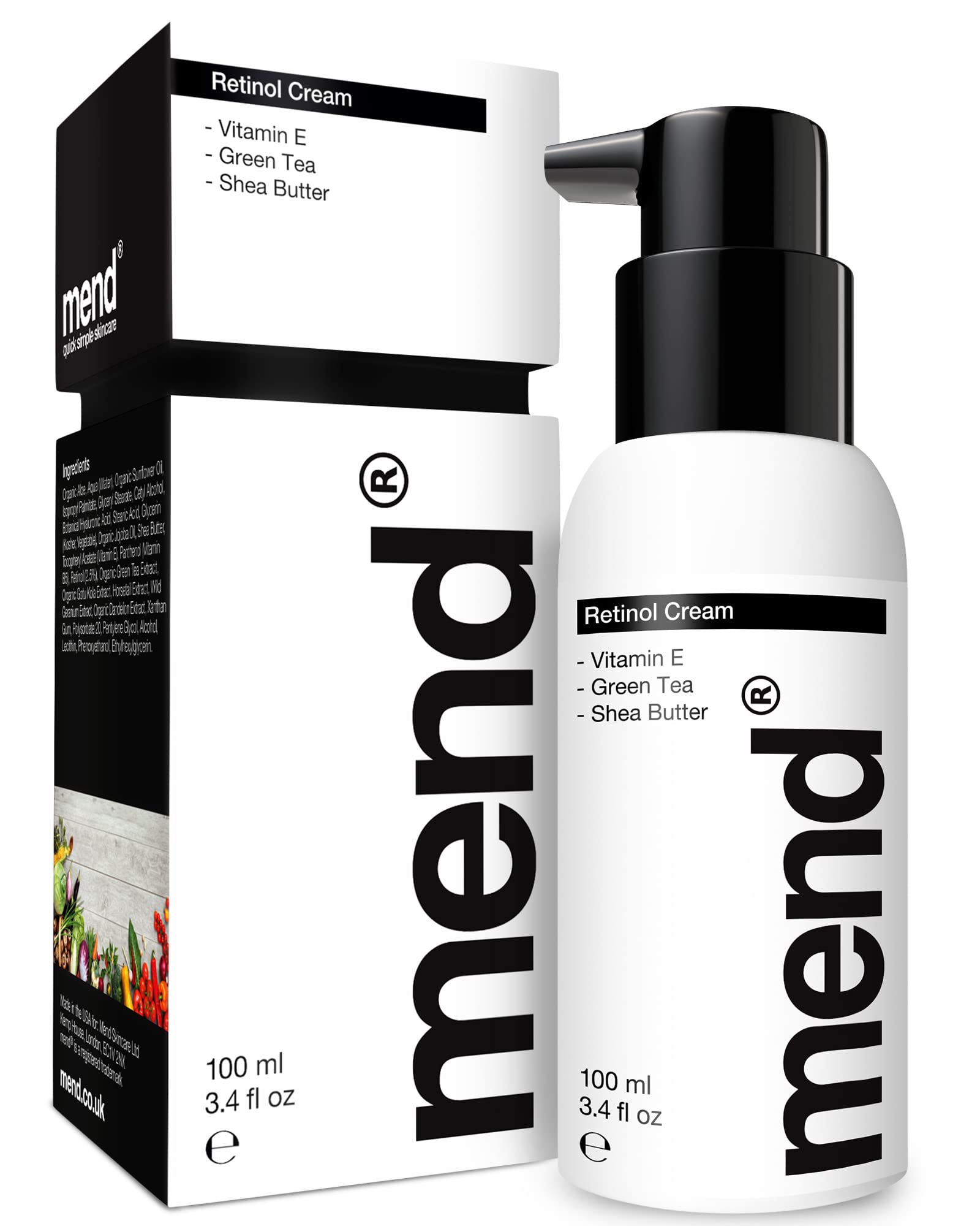 Mend Retinol Cream for Men | Anti-Ageing Face Moisturizer with Hyaluronic Acid