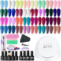 fKiZanthene 32 Color Gel Nail Polish Starter Kit with UV Light & Tools
