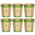 6-Pack Cardboard Waste Paper Bin – Foldable, Recyclable, Plastic-Free & Reusable Trash Can - Small Rubbish Bin - Waste Basket Perfect for Office