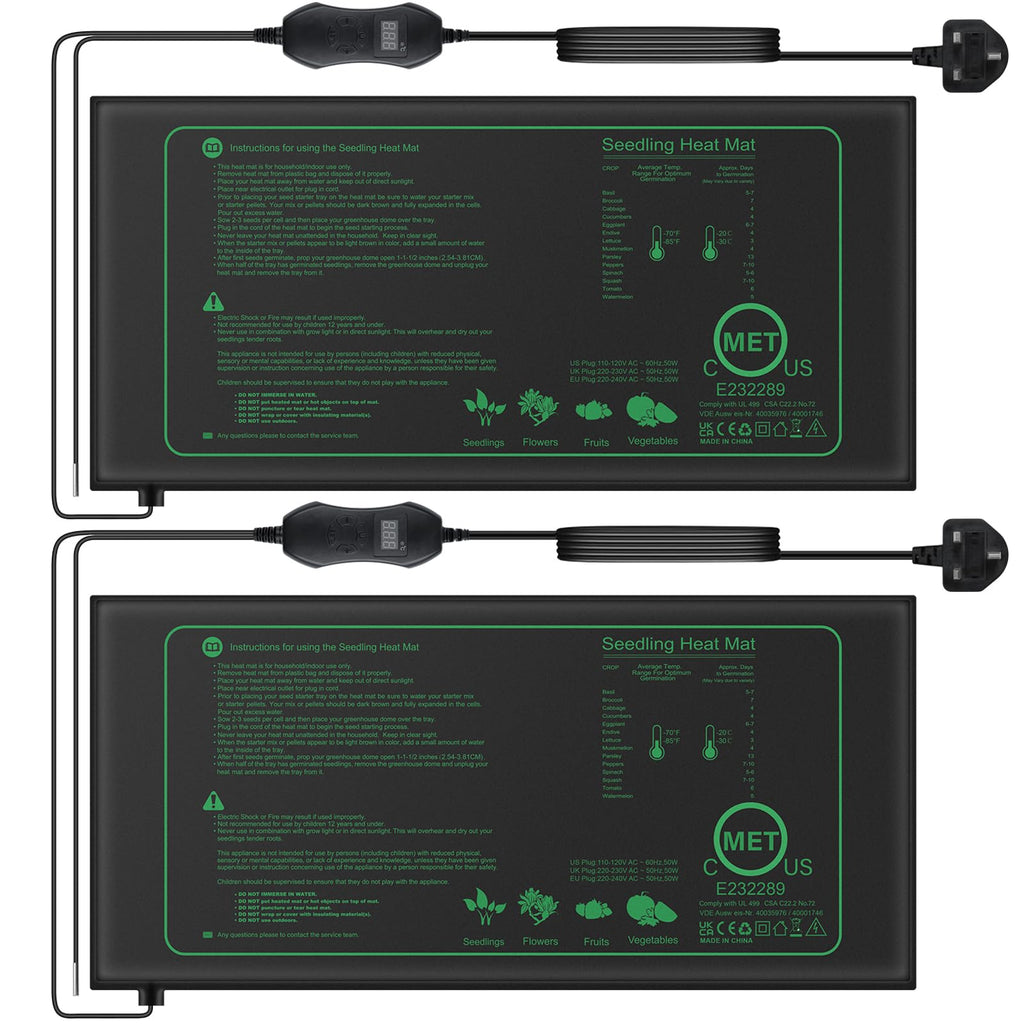 Mojimdo 50W Seedling Heat Mat with Thermostat | Waterproof PVC - 2 Pack