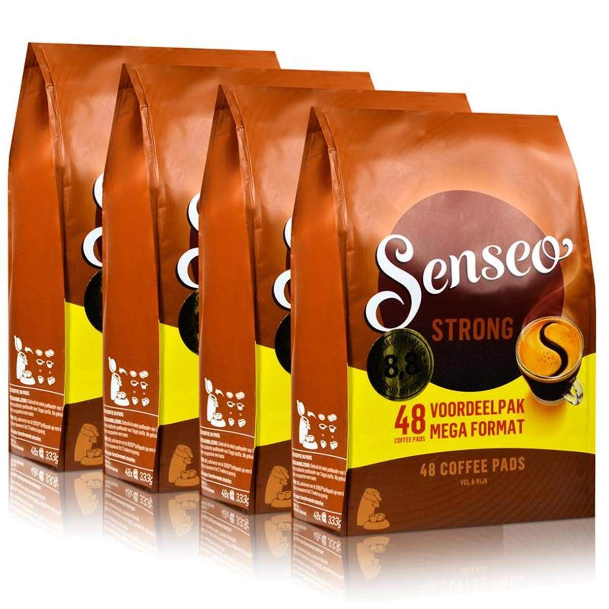 Senseo Strong Dark Roast Coffee Pods - 192 Pads (Pack of 4 x 48)