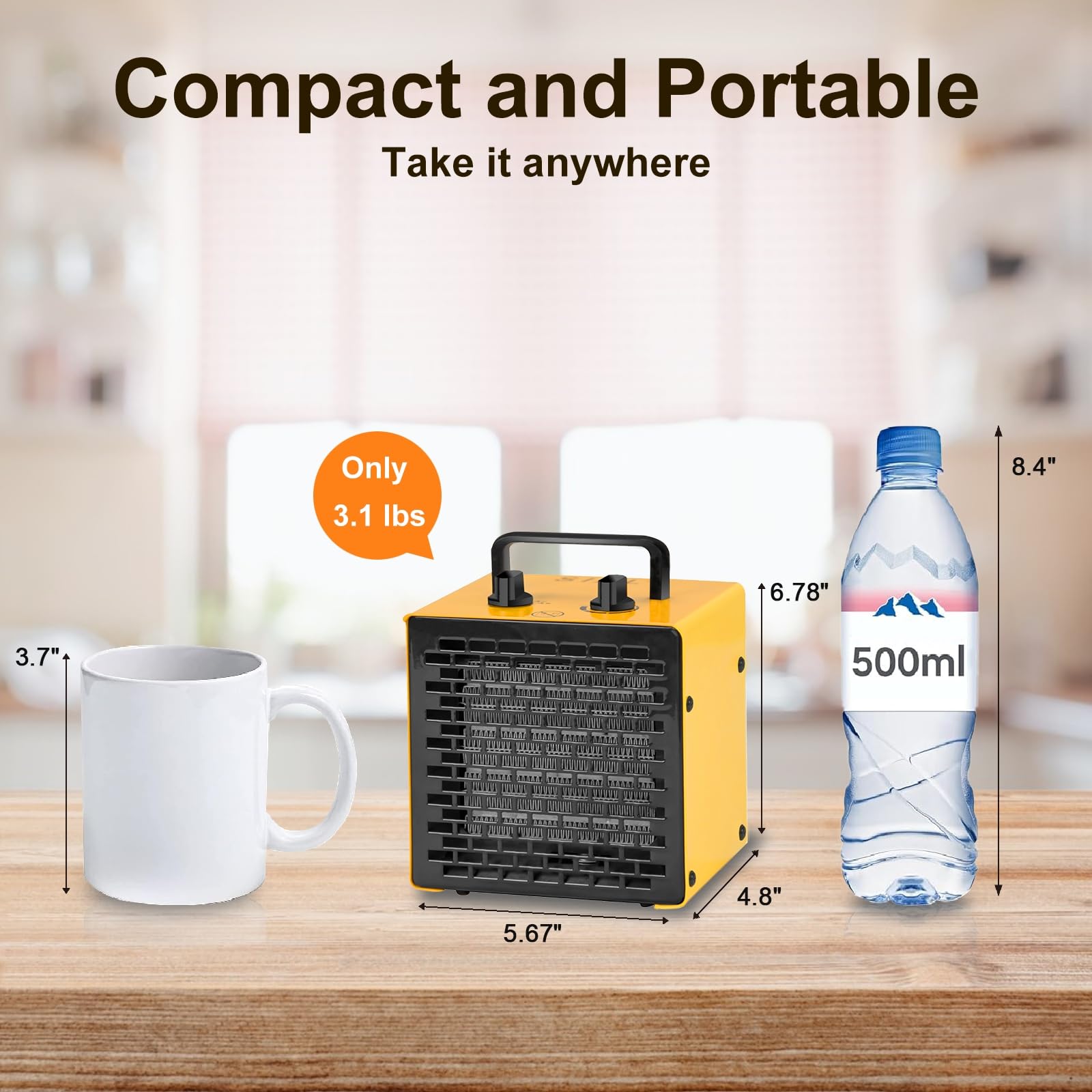 SIAL 2000W Ceramic Space Heater – Portable Desk Fan with Thermostat
