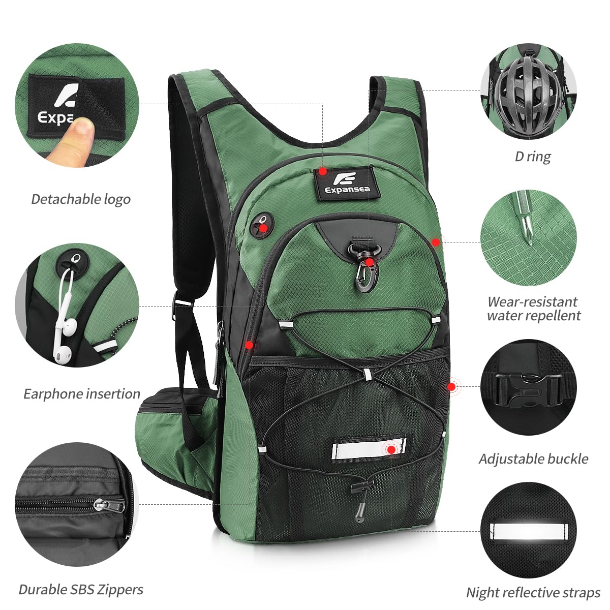 Expansea Hydration Backpack | 3L Water Bladder Insulated Hiking Pack