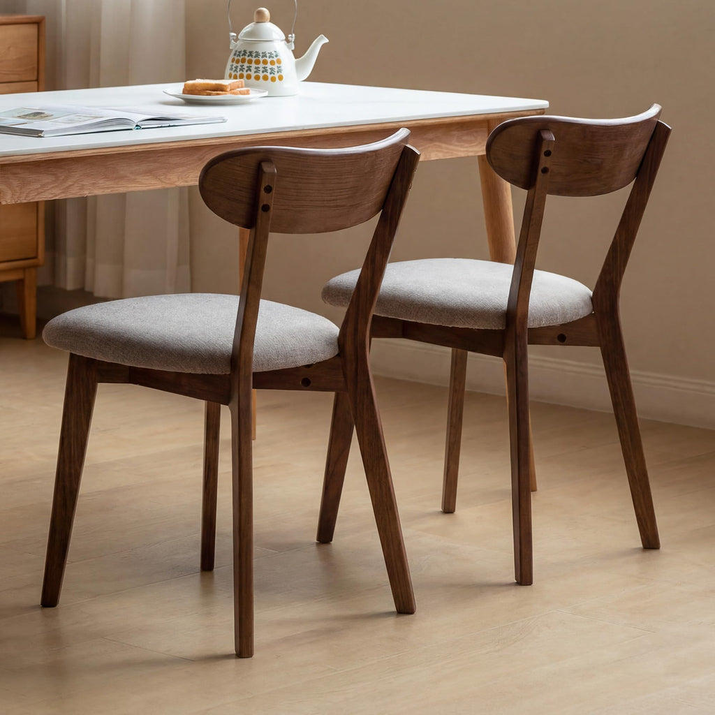2PCS Modern Solid Dining Chairs Set, Upholstered Fabric Dining Room Chairs - image 1