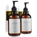 MaisoNovo Shampoo and Conditioner Dispenser | 2-Pack Amber Wall Mount Set