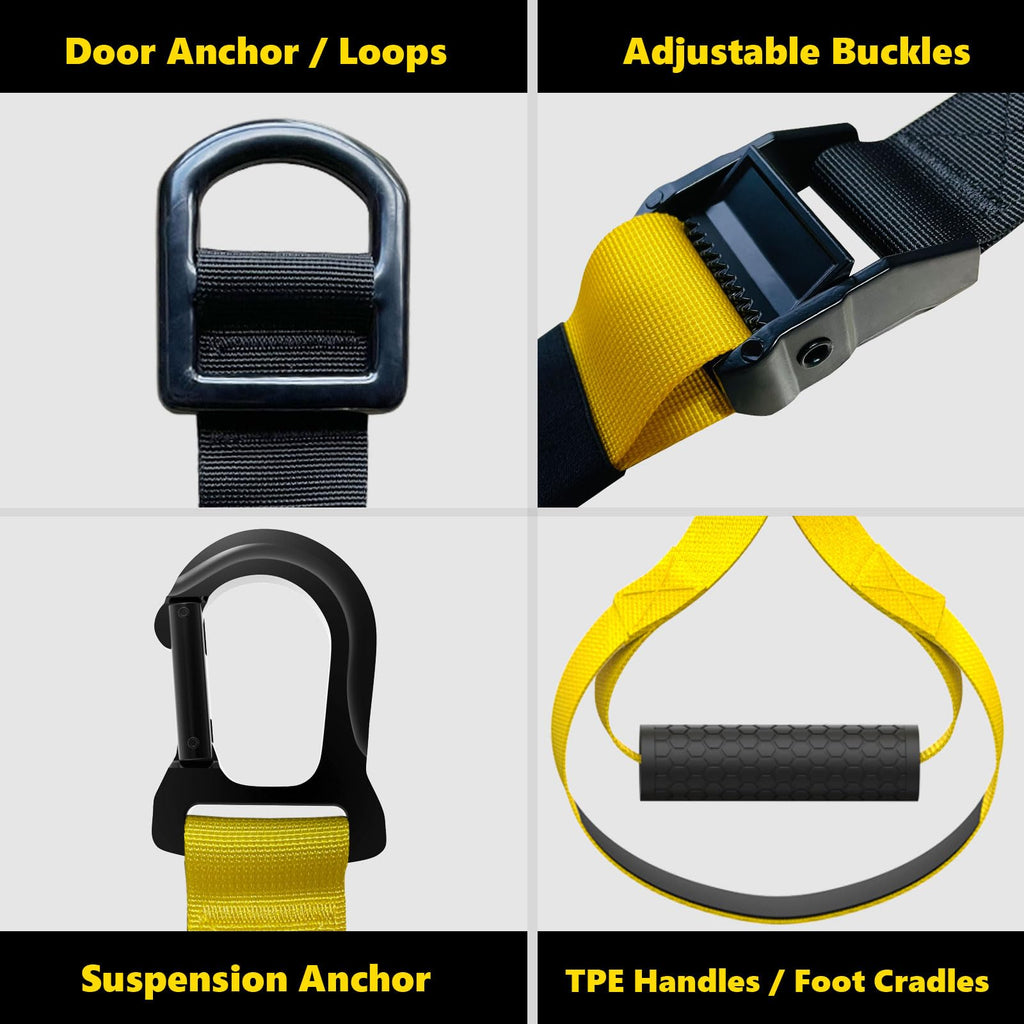 FITKIT Bodyweight Training Kit | Home Resistance Straps - Yellow