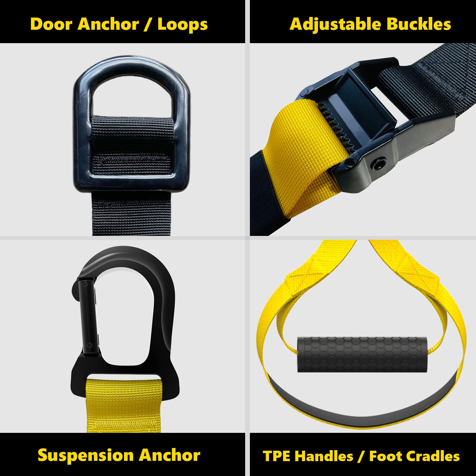 FITKIT Bodyweight Training Kit | Home Resistance Straps - Yellow