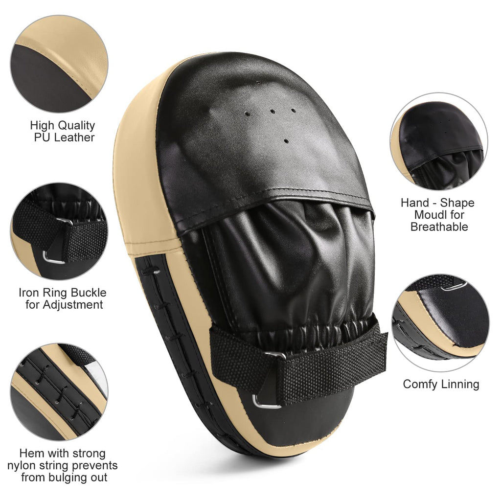 Odoland Boxing Punching Mitts and Kick Pad Set - PU Leather Focus Pads