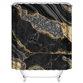 HORIWE Marble Shower Curtain – Waterproof Anti-Mildew Polyester with Hooks