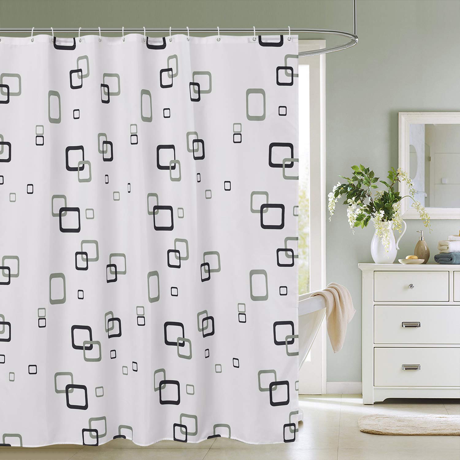 Trimming Shop Waterproof Polyester Shower Curtain - Anti-Mould, 180x200cm
