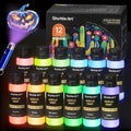 Shuttle Art Glow in the Dark Acrylic Paint Set - 12 Colors with UV Light