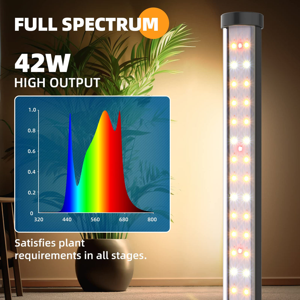 Barrina T10 Full Spectrum LED Grow Light - 42W Vertical Floor Plant Lamp