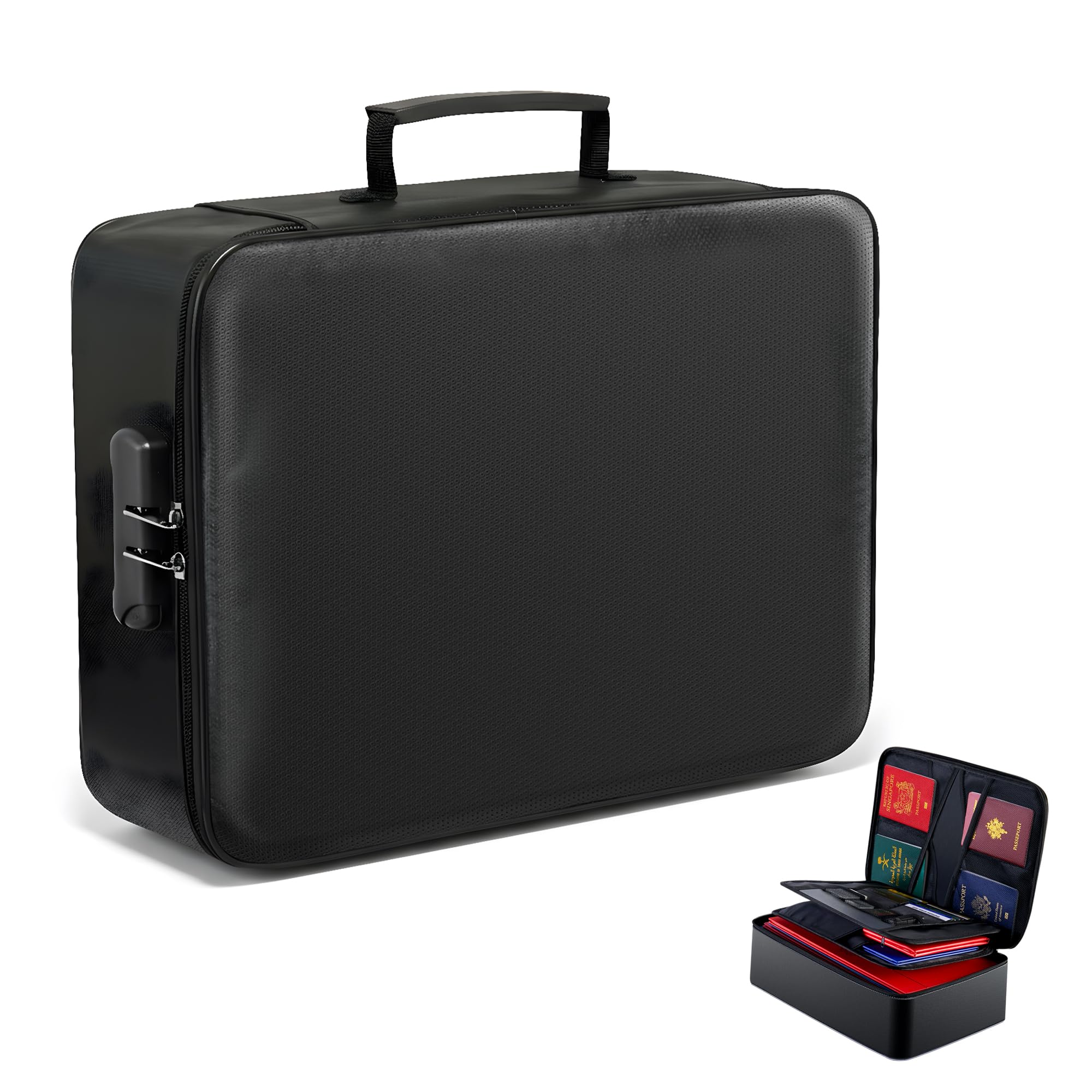 GIANTLUMI Fireproof Document Bag with Lock | 3-Layer File Storage Case