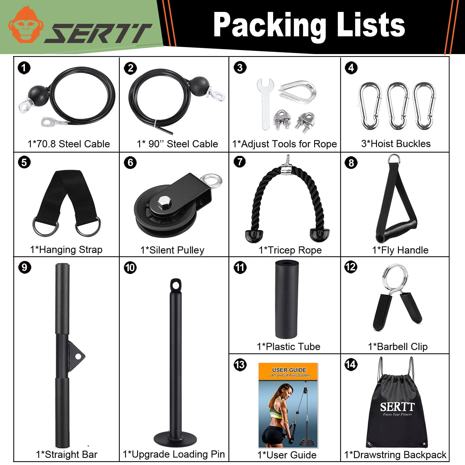 SERTT Home Gym Pulley System – DIY Cable Machine for Lat and Tricep Workouts